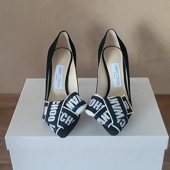 NWT Jimmy Choo 35.5 Tegan 5 Black Bow Girly Dainty Coquette Suede Heels Pumps - Picture 3 of 14